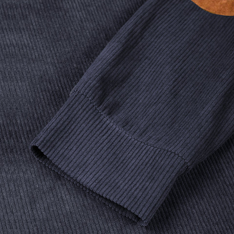 Men's Outdoor Casual Zip Polo Stand Collar Long Sleeve Sweatshirt Double Layer Lapel Fur Leather Collar Pullover