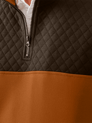 Men's Fashionable Color Block Half Zip Outdoor Casual Sweatshirt