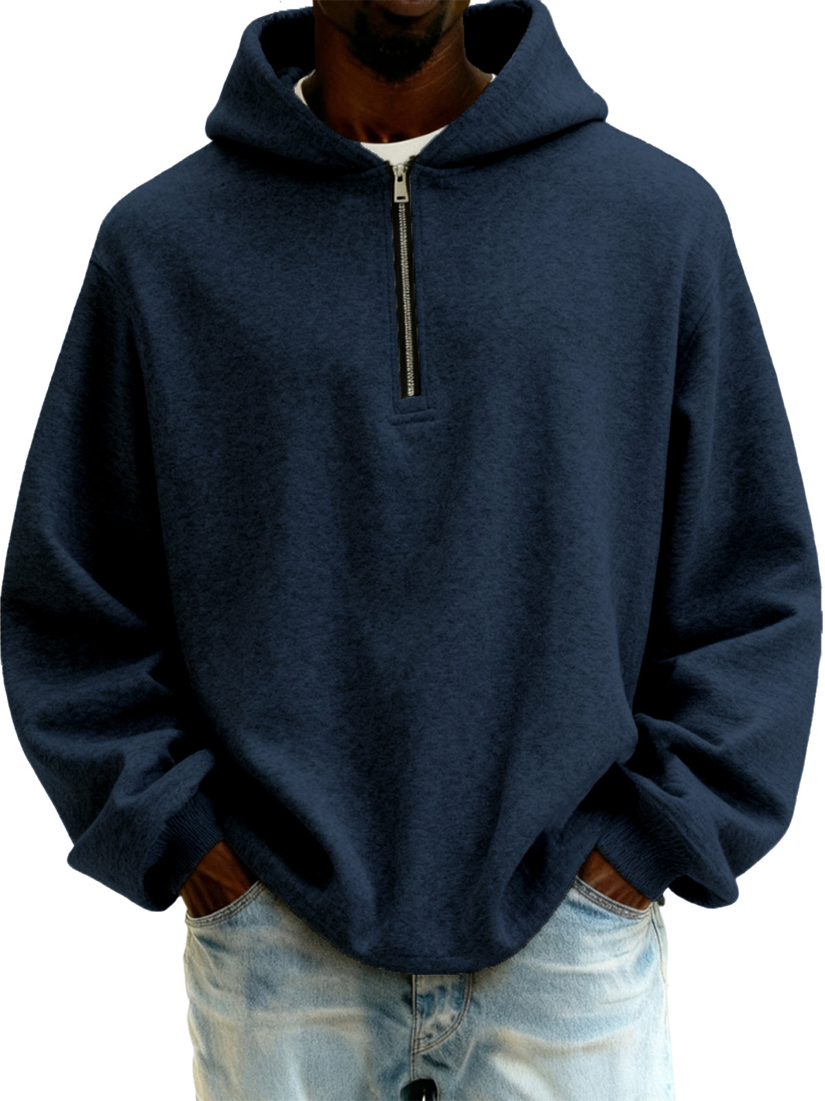 Men's Half-zip Pullover Hooded Sweatshirt