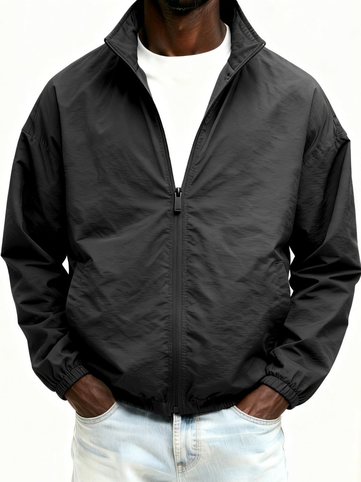 Outdoor Solid Color Zipper Jacket