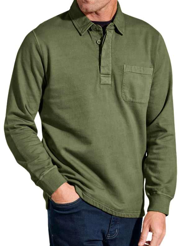 Men's Everyday Comfortable Lapel Button-pocket Casual Long-sleeved Polo Shirt