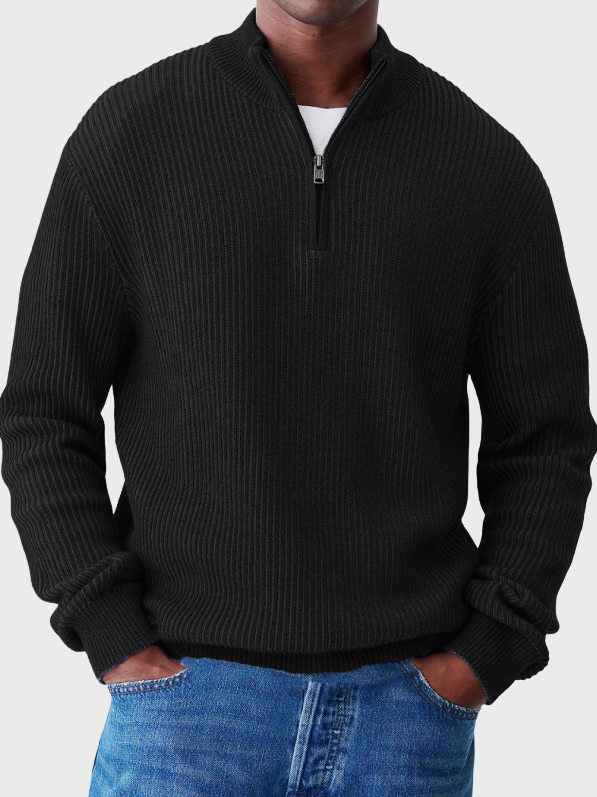Men's Casual Half-zip Stand-up Collar Sweater