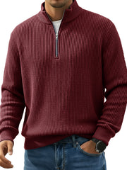  Men's Stylish Casual Stand-up Collar Half-zip Sweater 