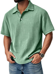Men's Daily Casual Waffle Comfort Short Sleeve POLO Shirt