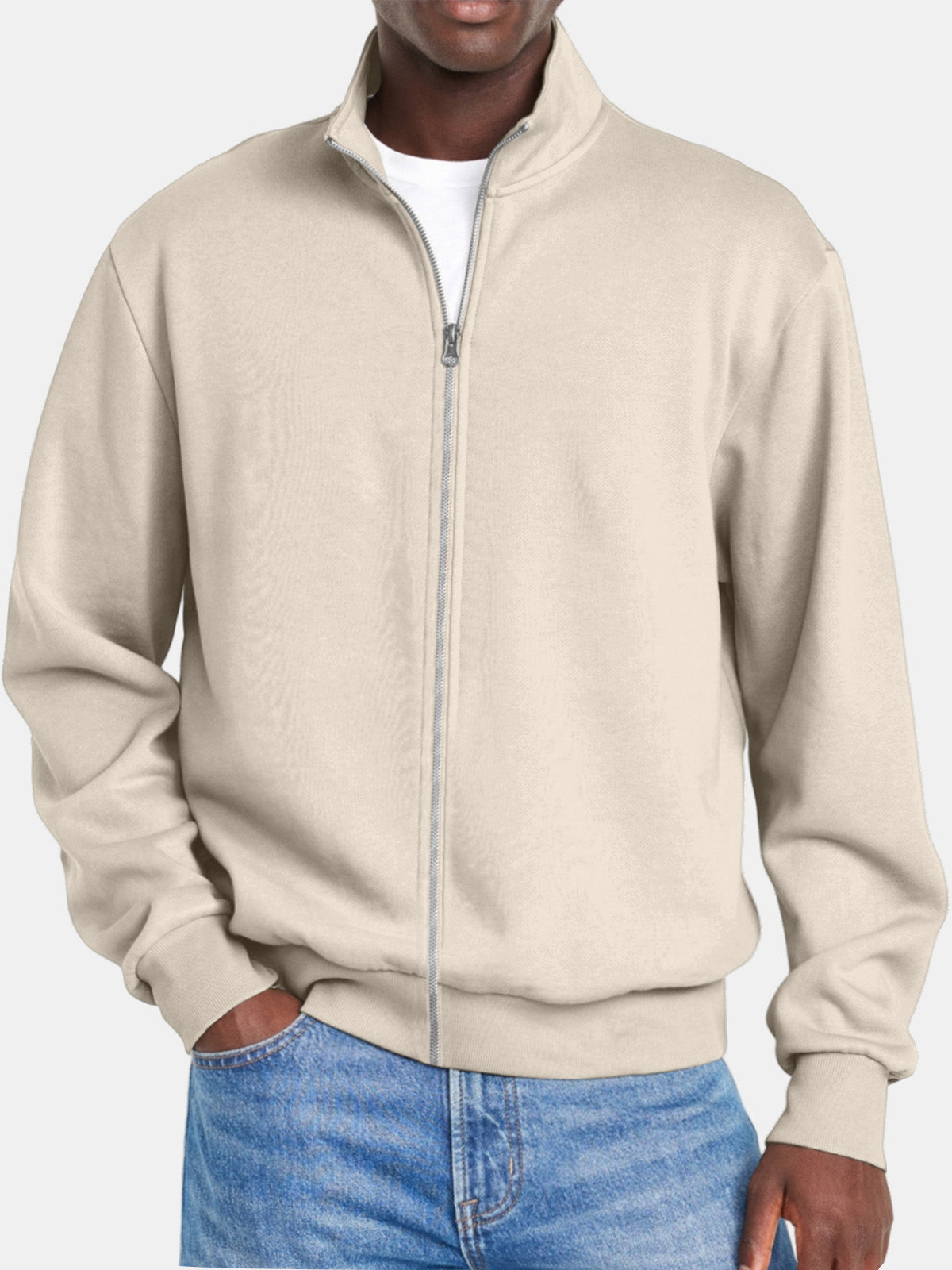 Men's Simple Everyday Stand Collar Zipper Jacket