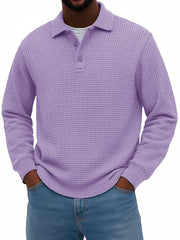 Men's Stylish Casual Corduroy Lapel Long-sleeved Polo Shirt 