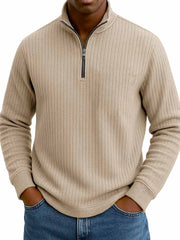 Men's Stylish Casual Stand-up Collar Long-sleeved Half-zip Sweatshirt