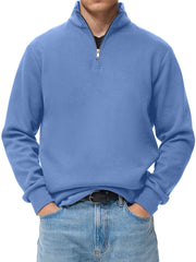 Men's Stylish And Comfortable Half-zip Stand-up Collar Casual Long-sleeved Polo Shirt