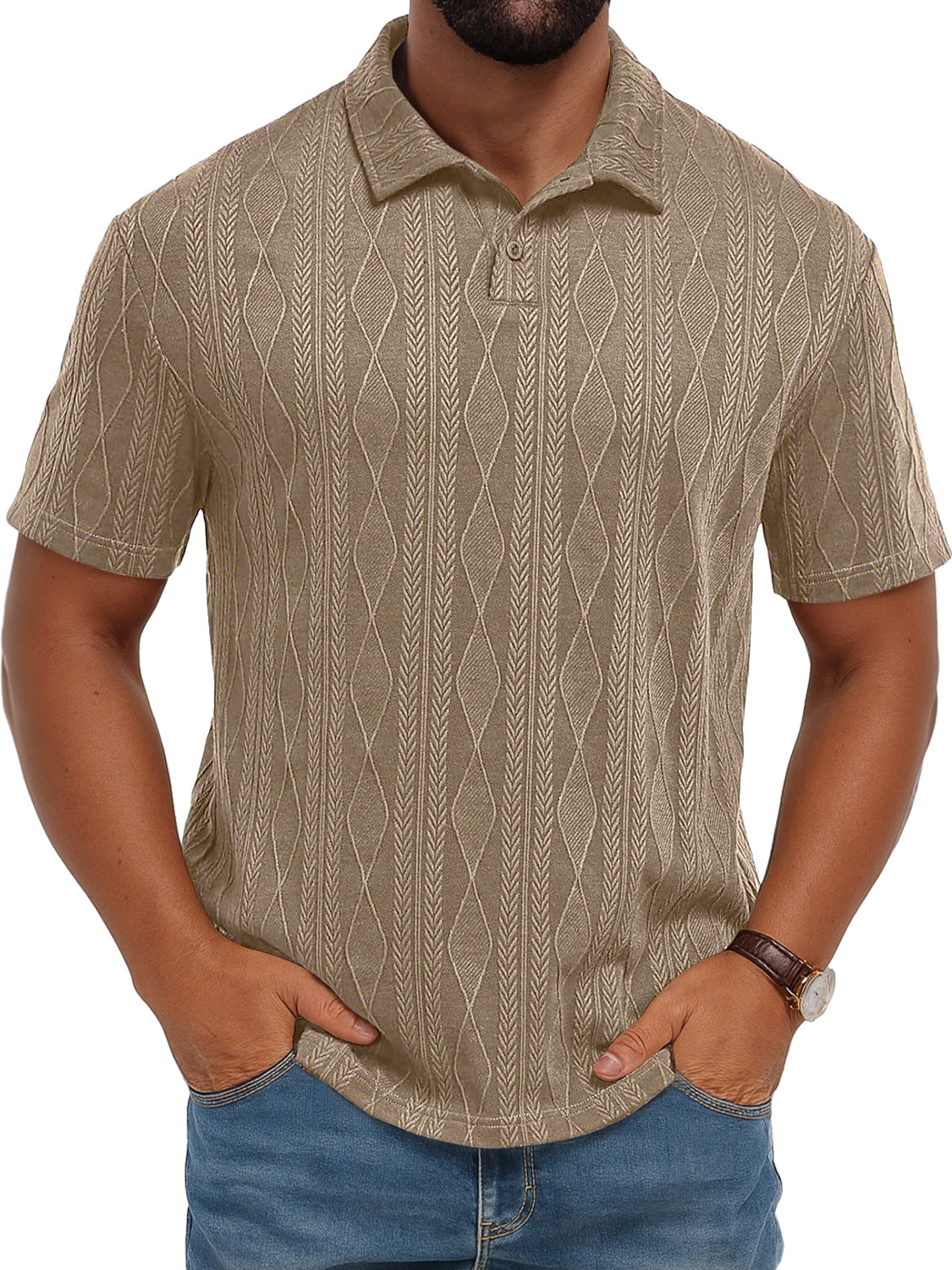 Men's Daily Simple Texture Casual Solid Color Short-sleeved Polo Shirt