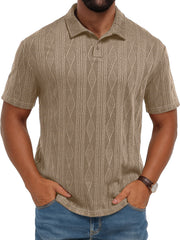 Men's Daily Simple Texture Casual Solid Color Short-sleeved Polo Shirt