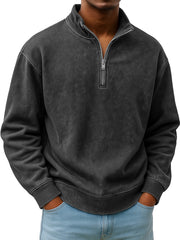 Men's Retro Everyday Stand Collar Zipper Casual Sweatshirt