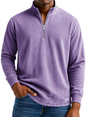 Men's Stylish Casual Vintage Distressed Half-zip Sweatshirt