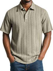 Men's Daily Jacquard Texture Casual Short-sleeved Polo Shirt