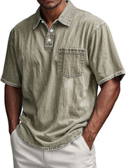 Men's Retro Everyday Casual Pocket Lapel Short-sleeved Polo Shirt