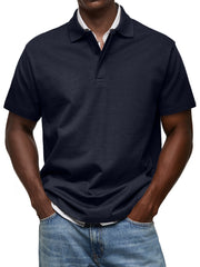Men's Casual Lapel Button Up Comfortable Short Sleeve POLO Shirt