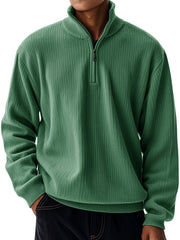 Men's Casual Loose Zipper Stand-neck Long-sleeved Sweater