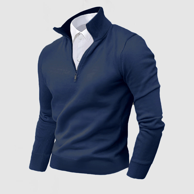 Men's Business Cashmere Outdoor Three-Quarter Zipper Sweater