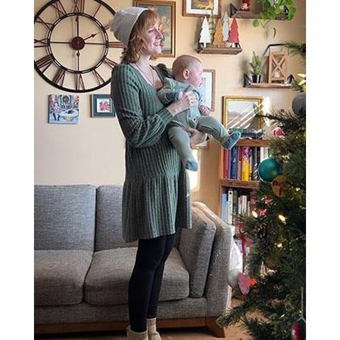 🔥Women's Square Neck Long Sleeve Fall Dresses Casual Babydoll Sweater Dress