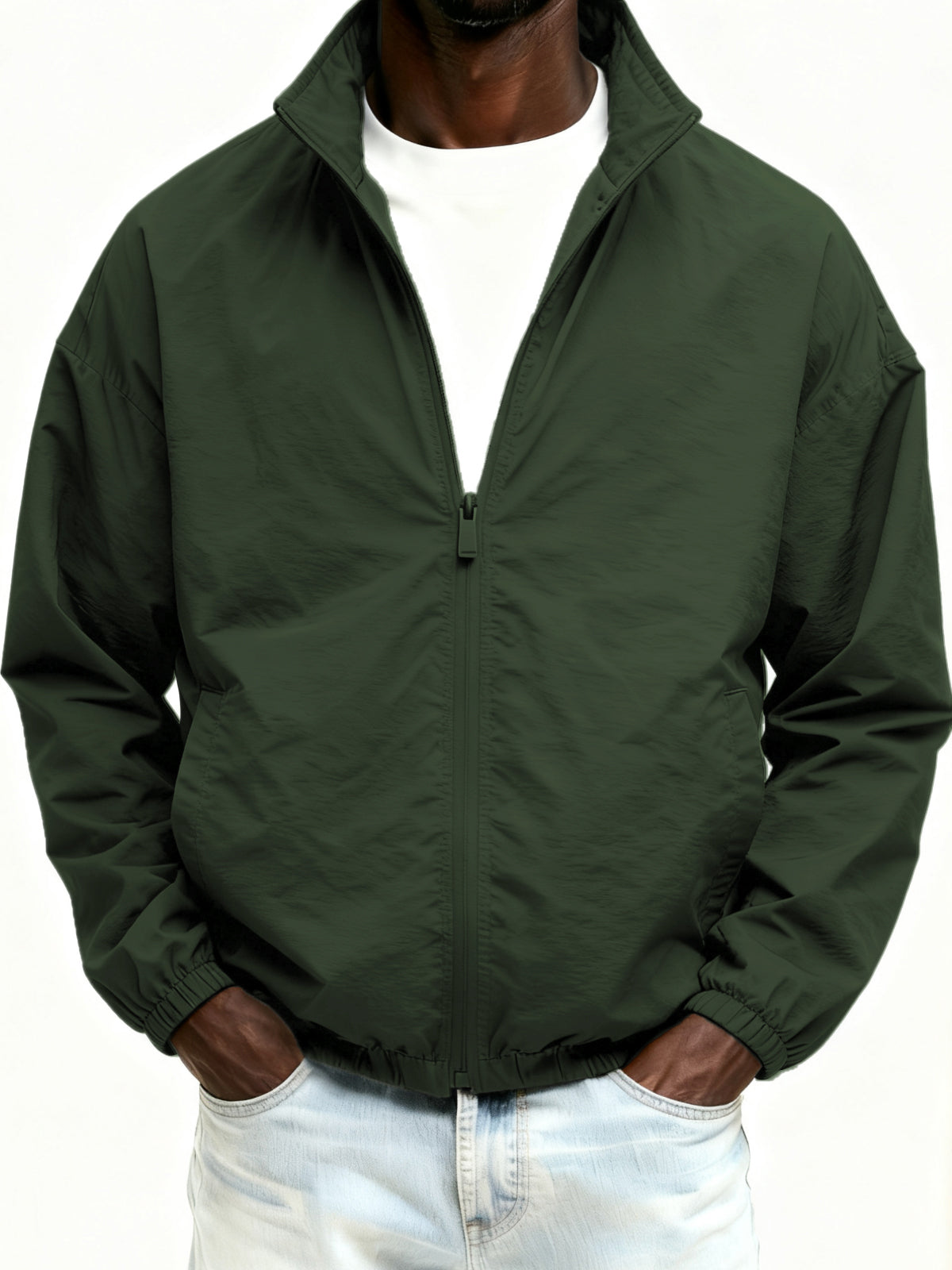 Outdoor Solid Color Zipper Jacket