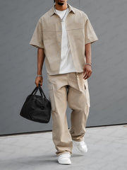 Cargo Style 100% Cotton Shirt Set