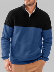 Men's Fashionable Color Block Half Zip Outdoor Casual Sweatshirt
