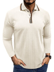 Men's Jacquard Long-sleeved POLO Shirt