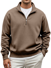 Men's Everyday Loose And Comfortable Quarter-zip Long-sleeved Sweatshirt