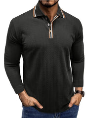 Men's Jacquard Long-sleeved POLO Shirt
