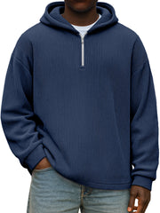 Winter Simple Casual Solid Color Vertical Pit Zipper Hooded Long Sleeve Sweater