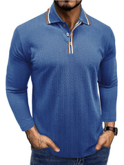 Men's Jacquard Long-sleeved POLO Shirt
