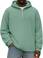 Winter Simple Casual Solid Color Vertical Pit Zipper Hooded Long Sleeve Sweater