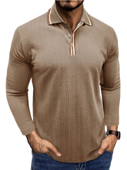 Men's Jacquard Long-sleeved POLO Shirt