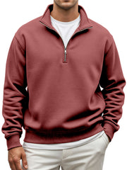 Men's Everyday Loose And Comfortable Quarter-zip Long-sleeved Sweatshirt