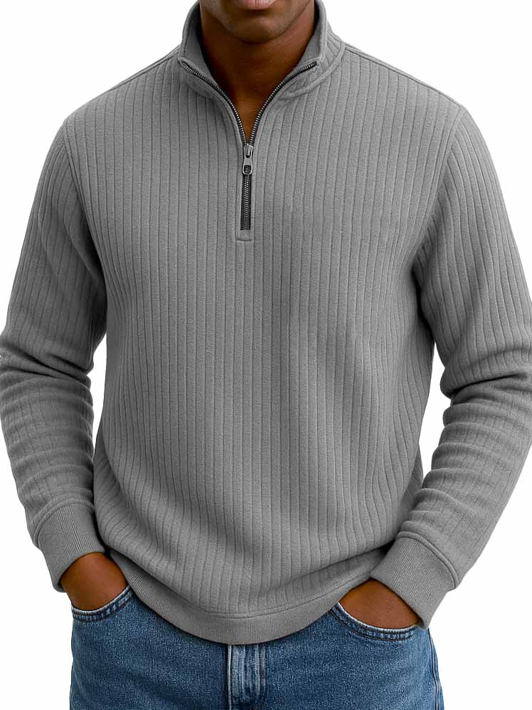 Men's Stylish Casual Stand-up Collar Long-sleeved Half-zip Sweatshirt