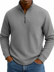 Men's Stylish Casual Stand-up Collar Long-sleeved Half-zip Sweatshirt