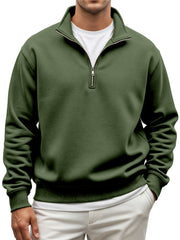 Men's Everyday Loose And Comfortable Quarter-zip Long-sleeved Sweatshirt