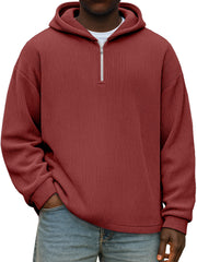 Winter Simple Casual Solid Color Vertical Pit Zipper Hooded Long Sleeve Sweater