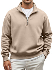 Men's Everyday Loose And Comfortable Quarter-zip Long-sleeved Sweatshirt