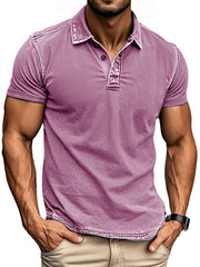 Men's Fashion Retro Distressed Lapel Polo Shirt