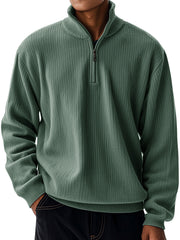 Men's Casual Loose Zipper Stand-neck Long-sleeved Sweater