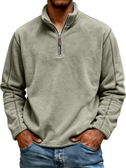 Men's Fashion Polar Fleece Stand Collar Zipper Casual Sweatshirt