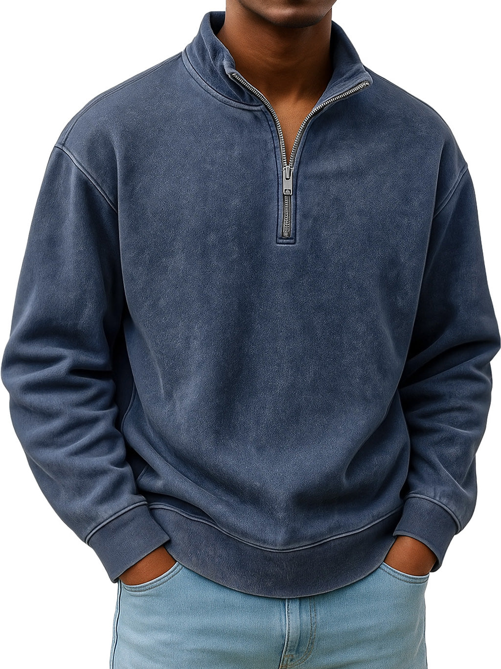 Men's Retro Everyday Stand Collar Zipper Casual Sweatshirt