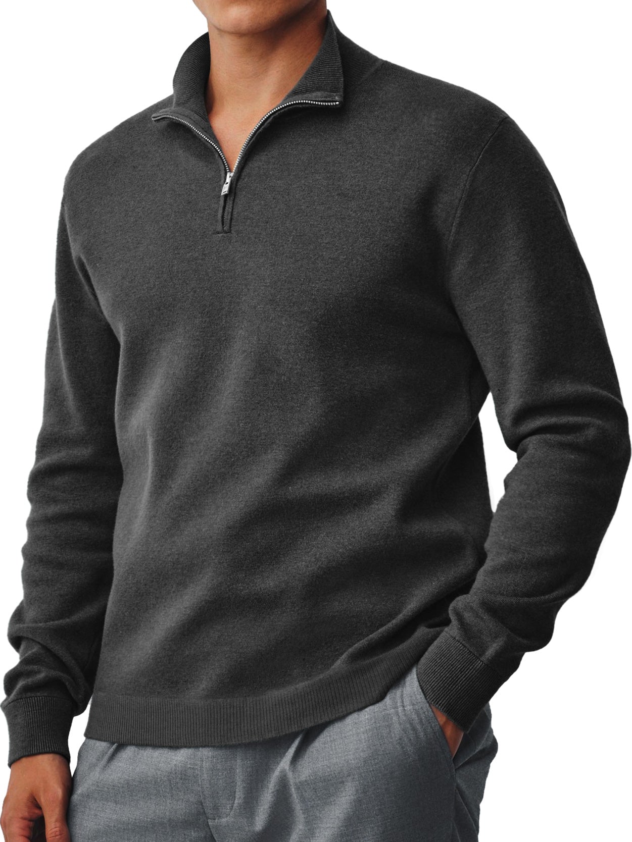 Men's Everyday Collar Zipper Comfort Knit Sweater
