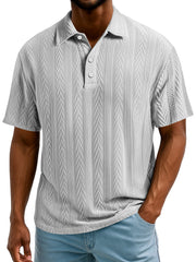 Men's Daily Simple Texture Lapel Button Casual Short-sleeved Polo Shirt
