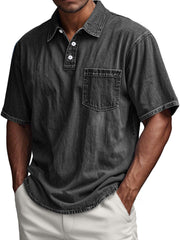 Men's Retro Everyday Casual Pocket Lapel Short-sleeved Polo Shirt