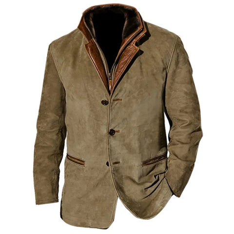 ⭐Last Day 70% Off-🔥Yellowstone Park Series - Men's Vintage Mid-Length Leather Jacket