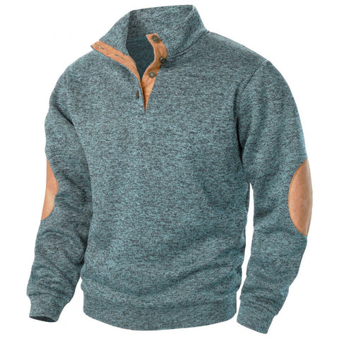 New Men's Stand Collar Joint Stitching Casual Jacquard Cardigan Sweater