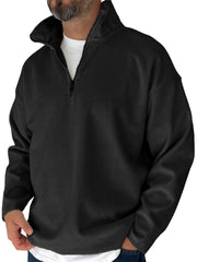 Men's Simple Fleece Half-zip Basic Pullover Sweatshirt