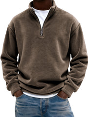 Men's Warm Fleece Quarter-zip Casual Pullover