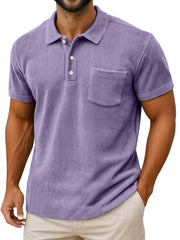 Men's Casual Daily Vertical Simple Short-sleeved Polo Shirt